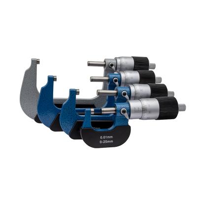 Mikrometerskrue 0-25 x 0,01 mm med stor trommel og 1/100-inddeling